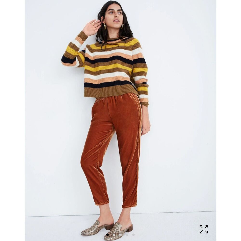 Madewell Women's Track Trousers in Velvet Vintage Gold Size Medium - Picture 14 of 15